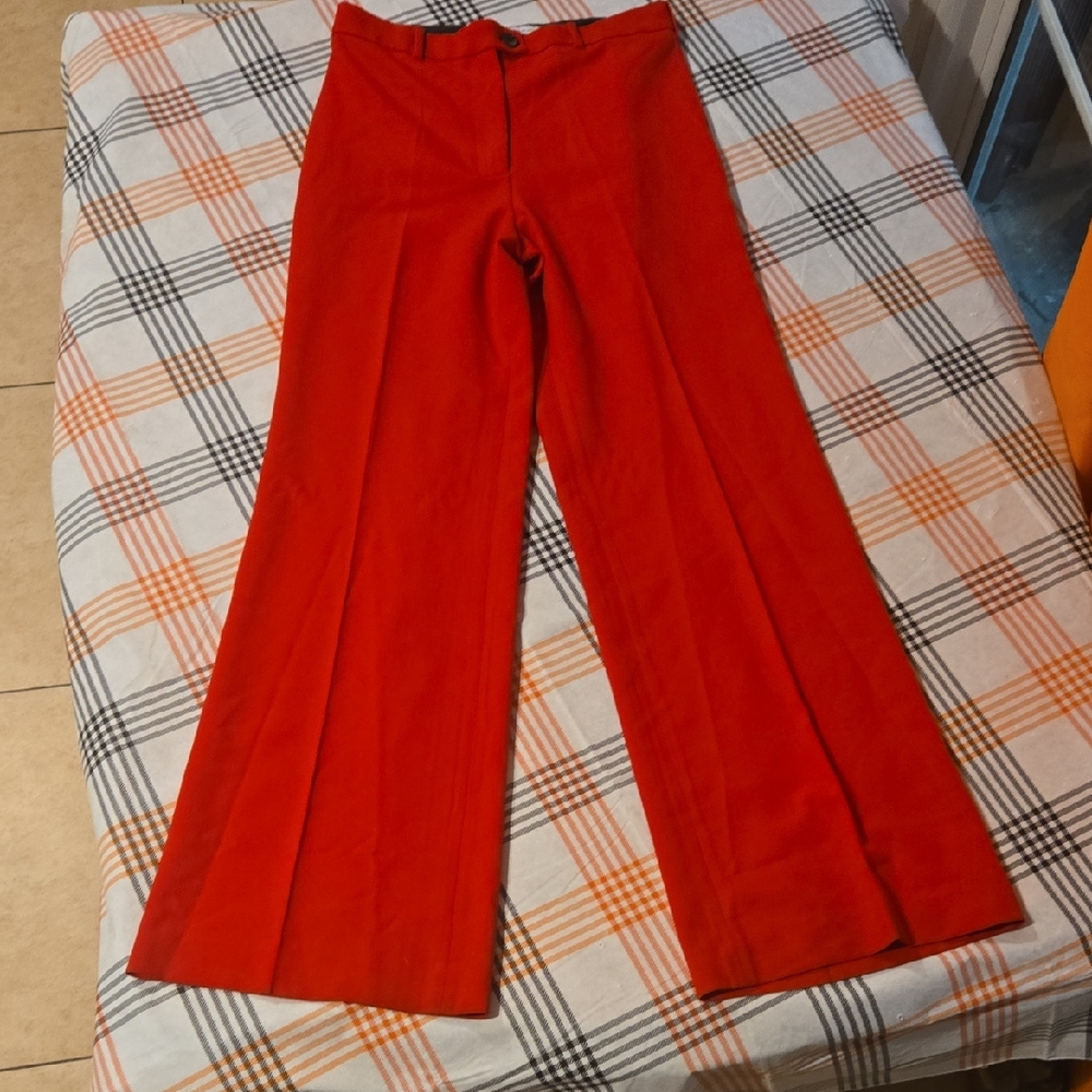 Zara Vibrant Red Wide-Leg Trousers